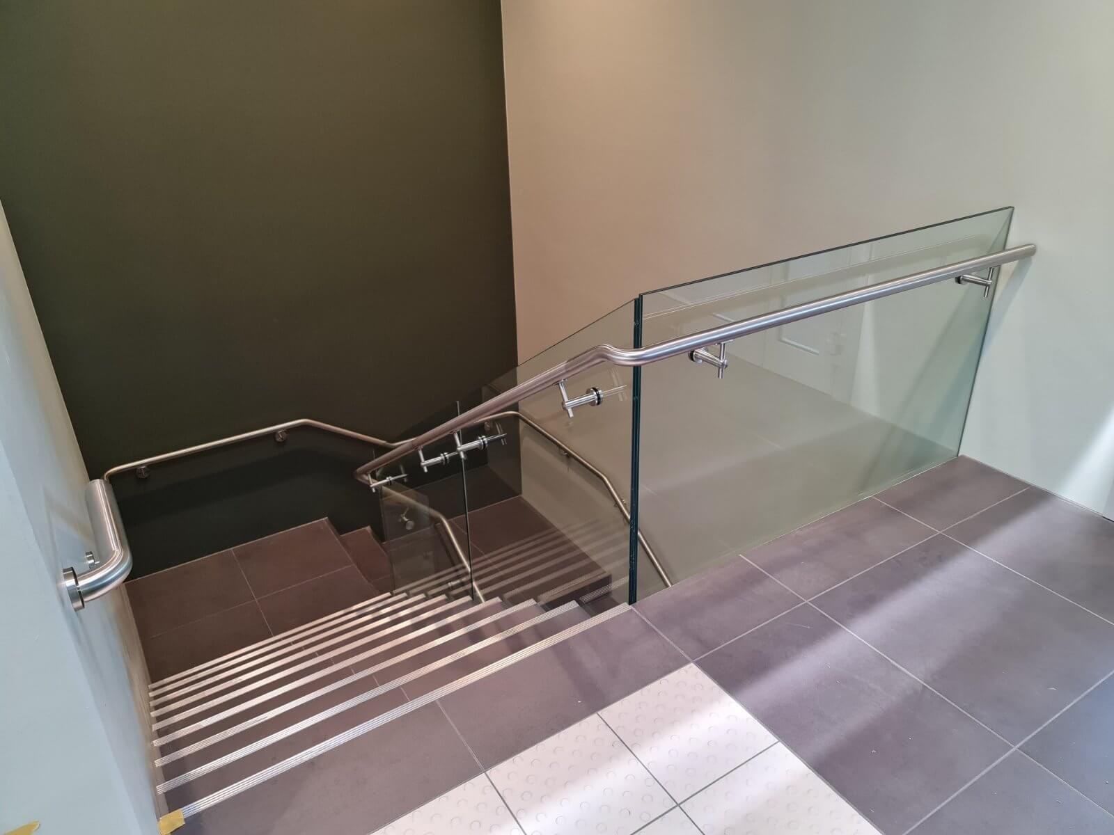 Escape staircase glass railings - B